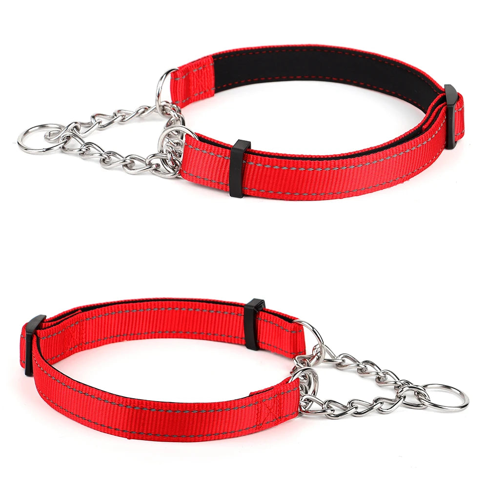 Reflective Adjustable Stainless Steel Choke Collar - Training Collar for Dogs