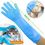 Pet Grooming Cleaning Gloves - Soft Silicone Bathing and Shampoo Scrubber - Hand Skin Protection for Dogs and Cats