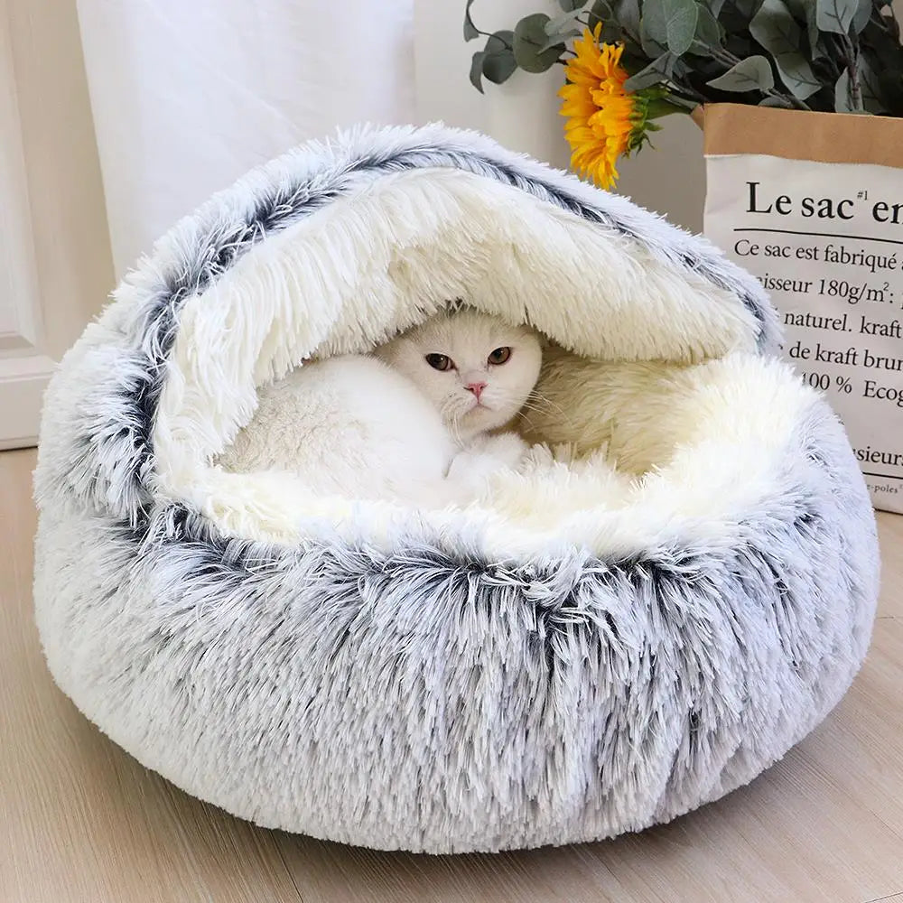 PlushDream Round Cat Bed | Ultra-Soft Plush Cushion for Dogs & Cats - Happy Tail Center