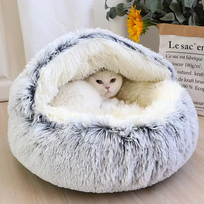 PlushDream Round Cat Bed - Ultra-Soft Plush Cushion for Dogs & Cats - View 8 - Happy Tail Center