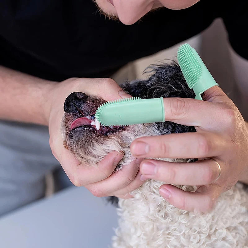 Silicone Pet Finger Toothbrush - Super Soft Teeth Cleaning Tool for Fresh Breath