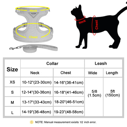 Stylish Cat and Dog Harness with Leash Set: Comfort and Style Combined - Happy Tail Center (View 4)
