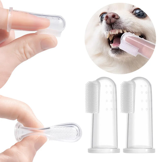 Soft Finger Toothbrush for Pets - Silica Gel Brush for Dental Care