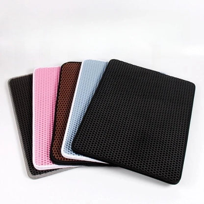 Non-Slip Waterproof Double Layer Cat Litter Mat - Easy-to-Clean Pet Litter Box Mat - Happy Tail Center