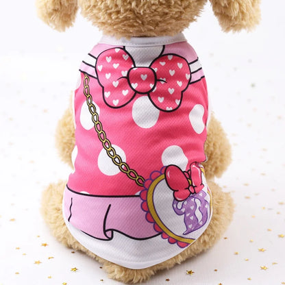 Soft Cartoon Dog Vest - Summer T-Shirt for Small Pets - Happy Tail Center (View 6)