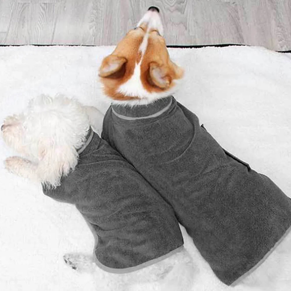 Dog Bathrobe - Quick Dry, Absorbent Bath Towel for Small, Medium, and Large Dogs - Happy Tail Center