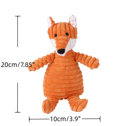 Cute Animal-Shaped Squeaky Plush Dog Toys - Bite-Resistant Corduroy for All Dogs - View 4 - Happy Tail Center