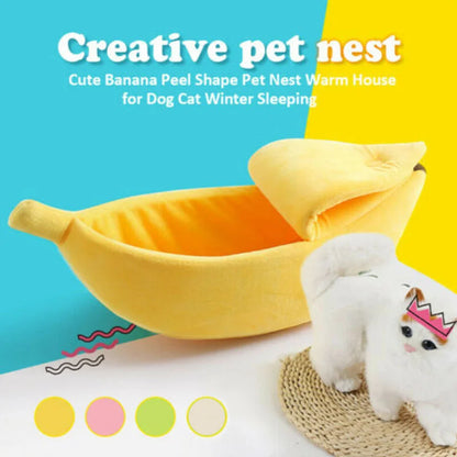 Cute Banana Cat Bed - Cozy and Durable Pet Basket - Happy Tail Center (View 2)