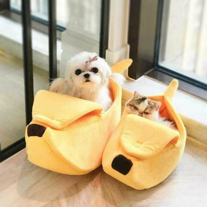 Cute Banana Cat Bed - Cozy and Durable Pet Basket - Happy Tail Center (View 4)