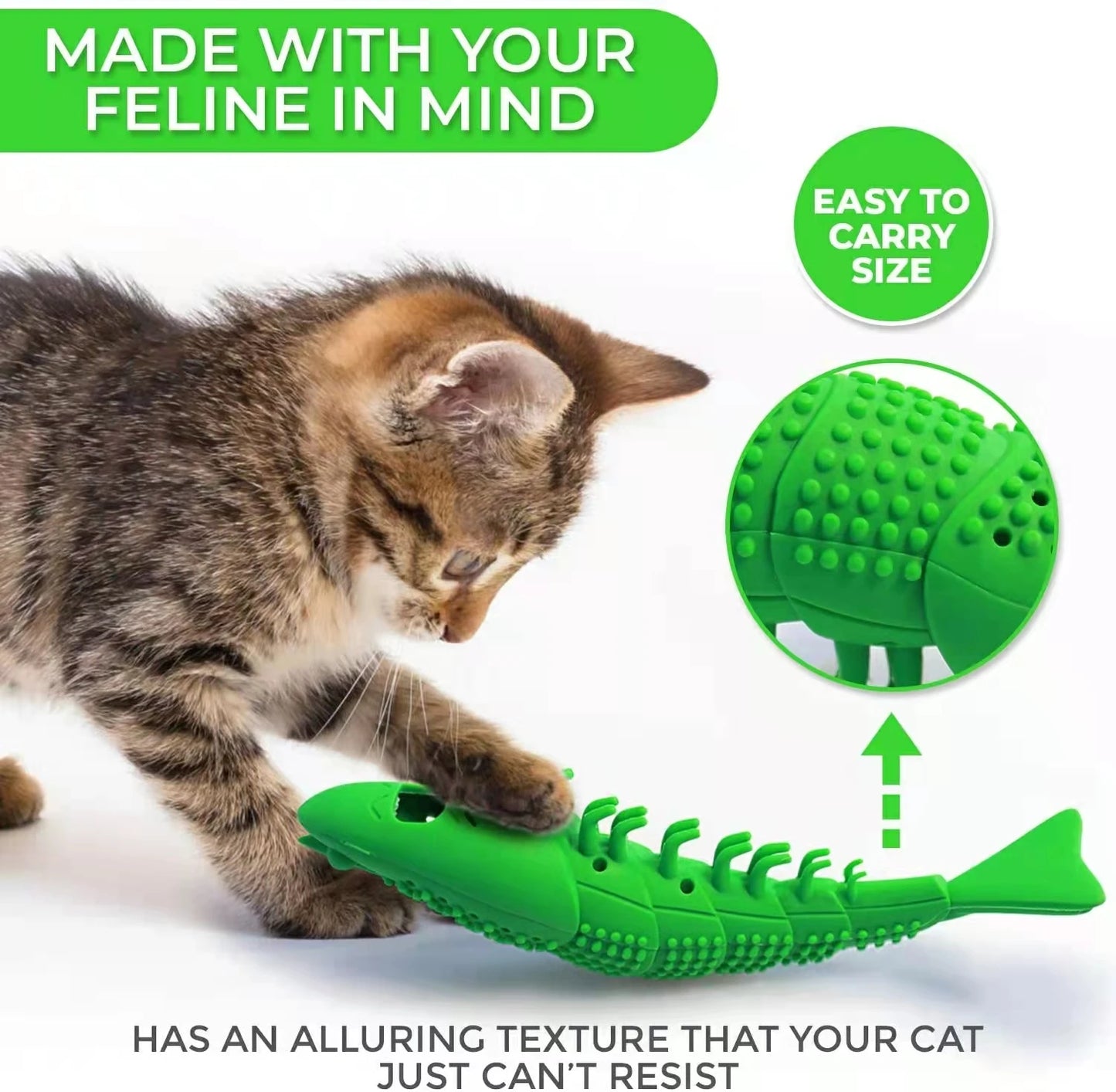 Interactive Catnip Toy for Cats with 360-Degree Teeth Cleaning