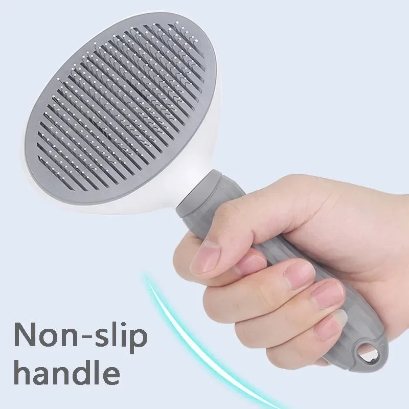 Self-Cleaning Pet Hair Removal Comb - Cat Slicker Brush for Grooming - Dog Combs and Cat Accessories - Happy Tail Center