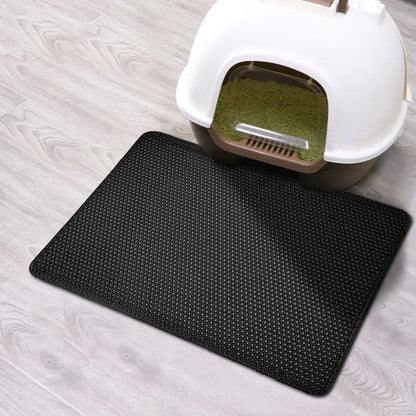 Non-Slip Waterproof Double Layer Cat Litter Mat - Easy-to-Clean Pet Litter Box Mat - Happy Tail Center