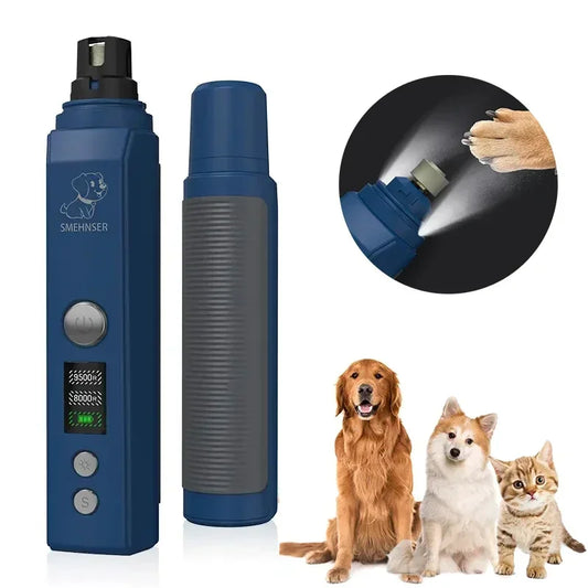 Electric Dog Nail Grinder with LED - Painless Clippers for Pets