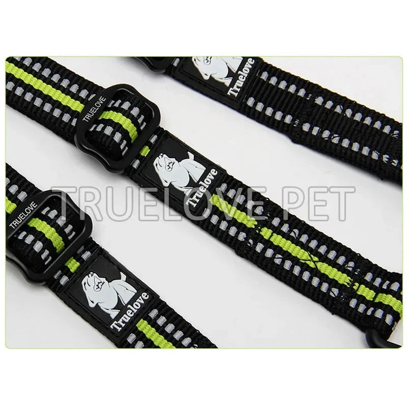 Reflective Nylon Double Dog Leash Coupler: No-Tangle Pet Leash for Training and Running - Happy Tail Center