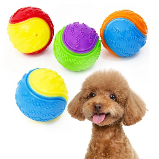 Durable Squeaky Rubber Chew Ball Toy for Dogs | Bouncy & Bite-Resistant