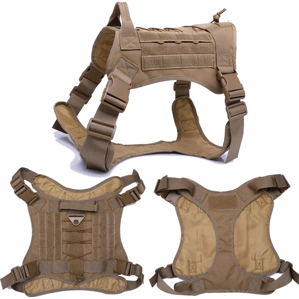 Tactical Military Dog Harness with Reflective Rope and Handle