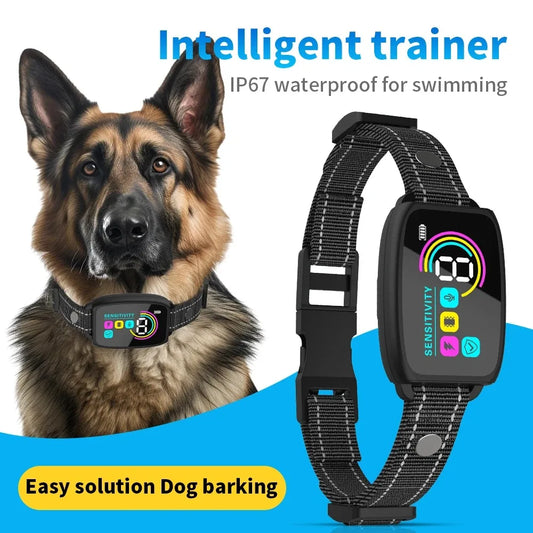 Rechargeable Anti-Bark Dog Training Device - Type-C with Color Screen