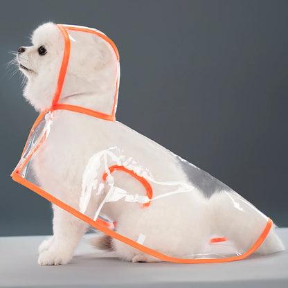 Lightweight Waterproof Hooded Dog Raincoat with Reflective Trim - View 9 - Happy Tail Center