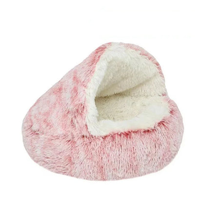 Round Cat Nest Bed - Winter Warm Sleeping Bag for Cats and Small Dogs - View 5 - Happy Tail Center