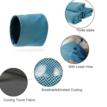 Cooling Dog Collar - Instant Ice Pet Bandana for Small Dogs, Chihuahua, French Bulldo - Happy Tail Center (View 4)