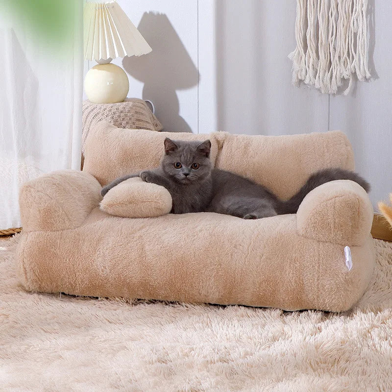 Luxury Soft Cat Bed - Warm Detachable Washable Pet Sofa