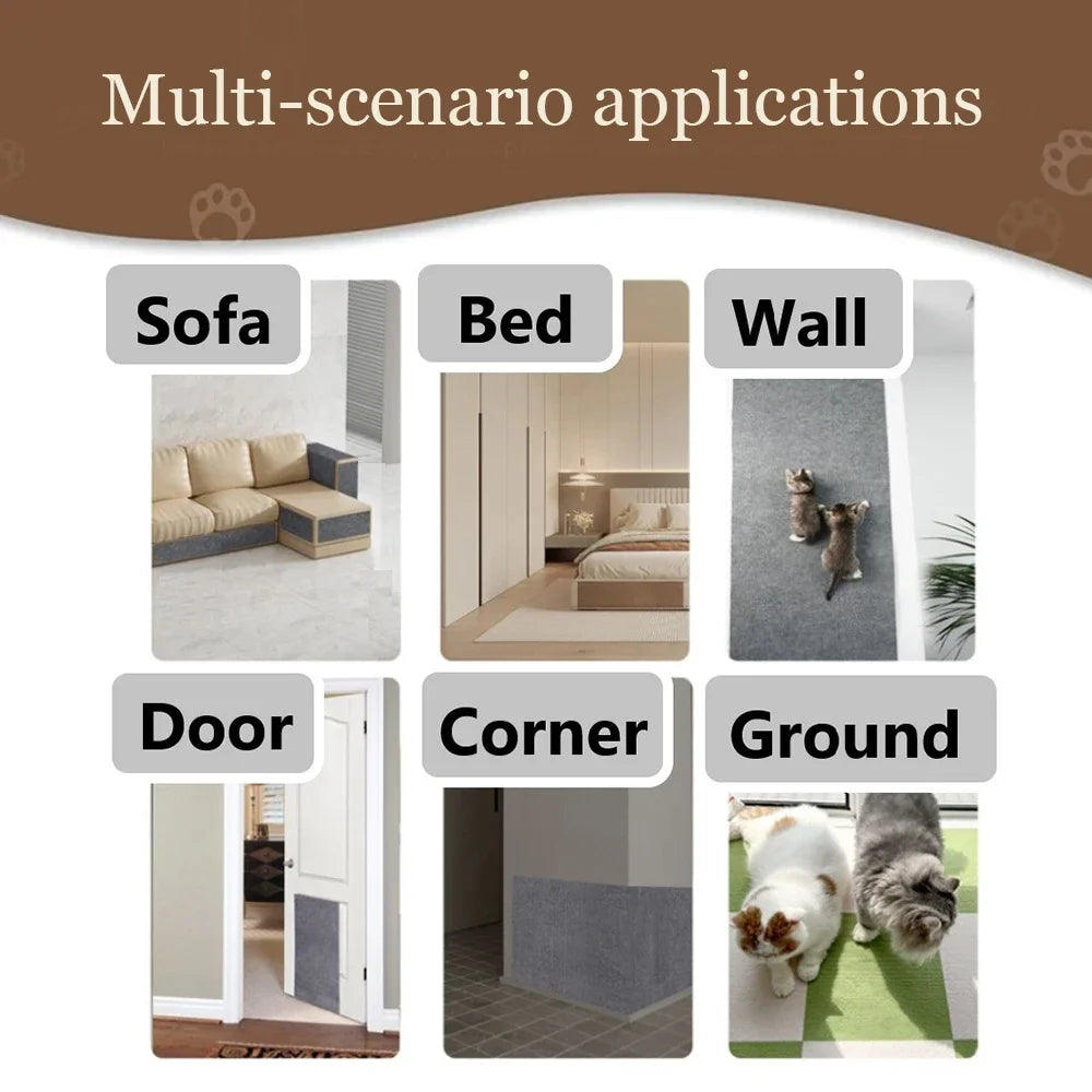 Cat Scratching Board & Sofa Protector - Self-Adhesive Carpet Pad