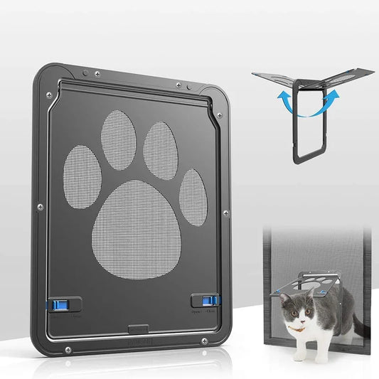 Lockable Magnetic Pet Door - Self-Closing Flap for Dogs and Cats