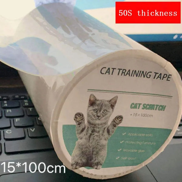 Cat Furniture Protector Pads - Sofa Scratch Protection Tape 100cm x 15cm - Paw Training Tape