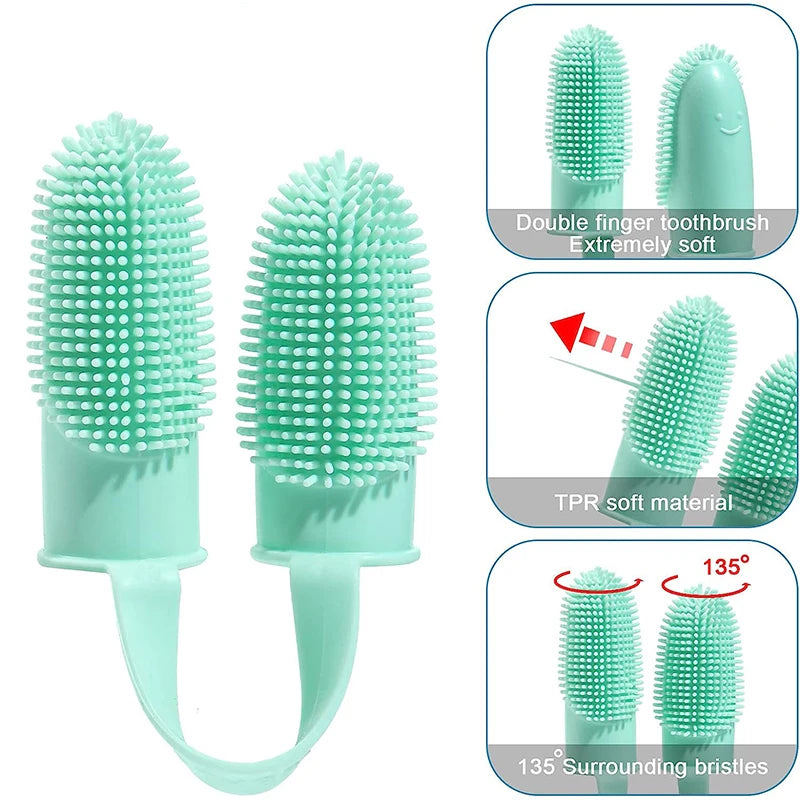 Silicone Pet Finger Toothbrush - Super Soft Teeth Cleaning Tool for Fresh Breath