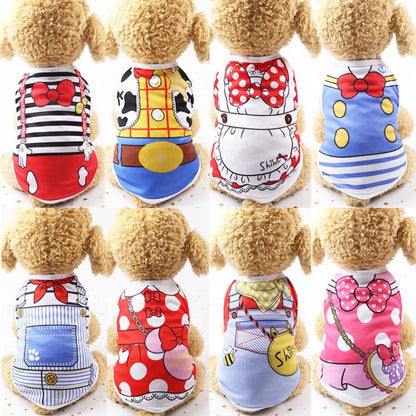Soft Cartoon Dog Vest - Summer T-Shirt for Small Pets - Happy Tail Center (View 3)