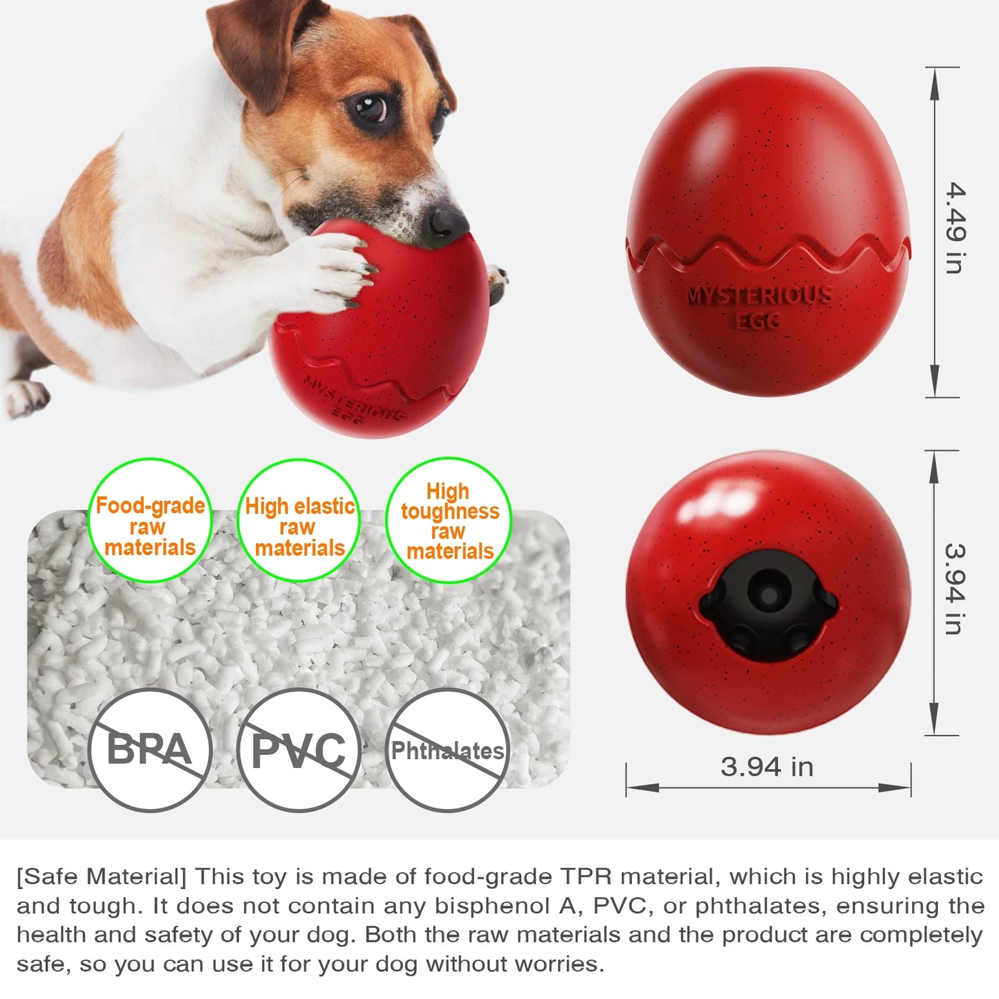 Interactive Dinosaur Egg Dog Toy - Slow Feeder and Puzzle Chew Toy