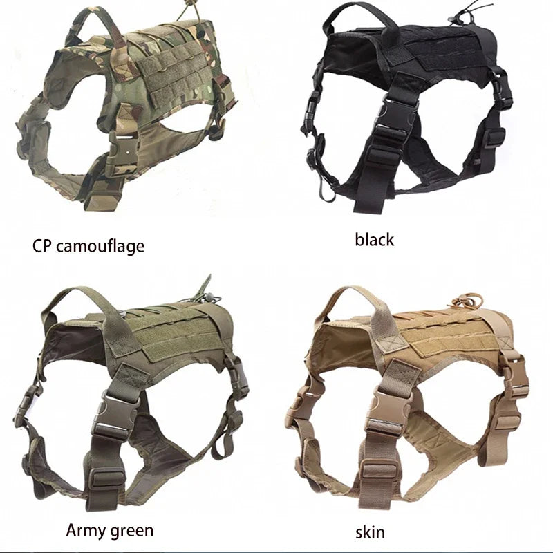 Tactical Military Dog Harness with Reflective Rope and Handle