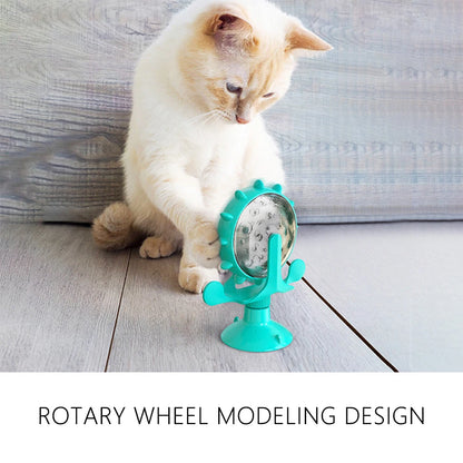Windmill Turntable Pet Food Feeder Toy - Interactive Puzzle Dispenser for Cats and Do - Happy Tail Center (View 2)