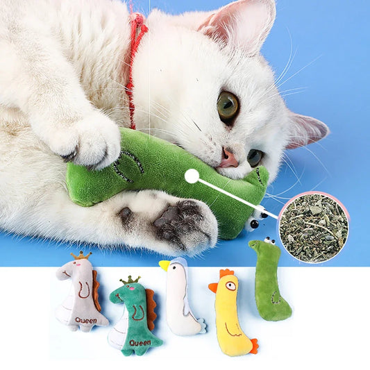 Catnip Plush Thumb Pillow for Cats – Cute Kitten Teeth Grinding Toy