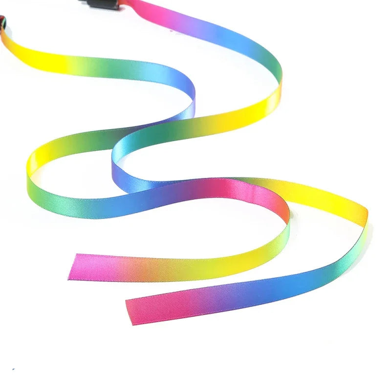 2PCS Rainbow Strips Cat Teaser Wand | Interactive Pet Toys for Cats