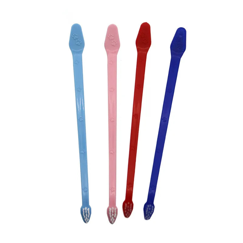 Efficient Double-Head Toothbrush for Dogs and Cats - Multi-Angle Cleaning