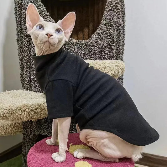 Winter Warmth Sphynx Cat Clothes - Soft Pet Pullover Shirt