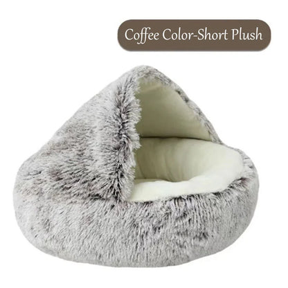 Round Cat Nest Bed - Winter Warm Sleeping Bag for Cats and Small Dogs - View 8 - Happy Tail Center
