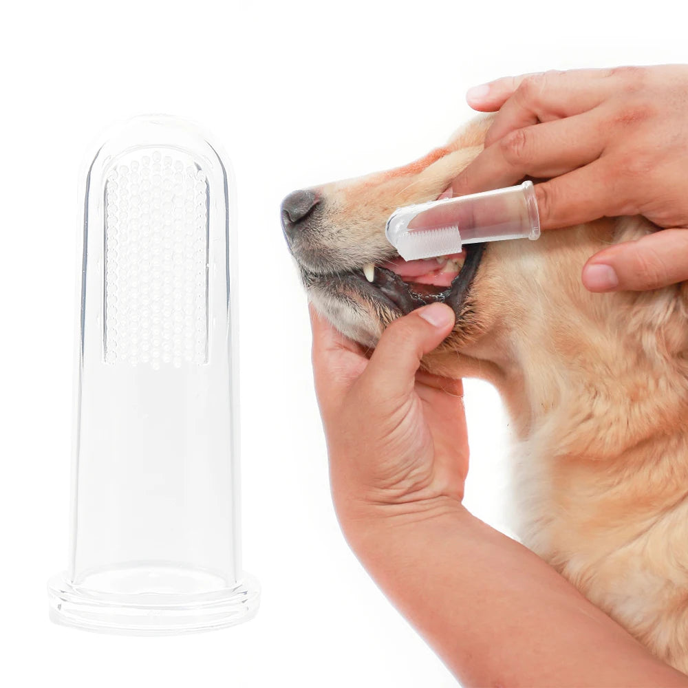 Soft Finger Toothbrush for Pets - Silica Gel Brush for Dental Care