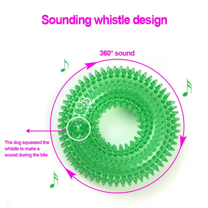 Squeaky Interactive Dog Chew Toy - Bite-Resistant TPR Molar Cleaning Toy