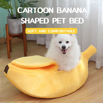 Cute Banana Cat Bed - Cozy and Durable Pet Basket - Happy Tail Center (View 3)