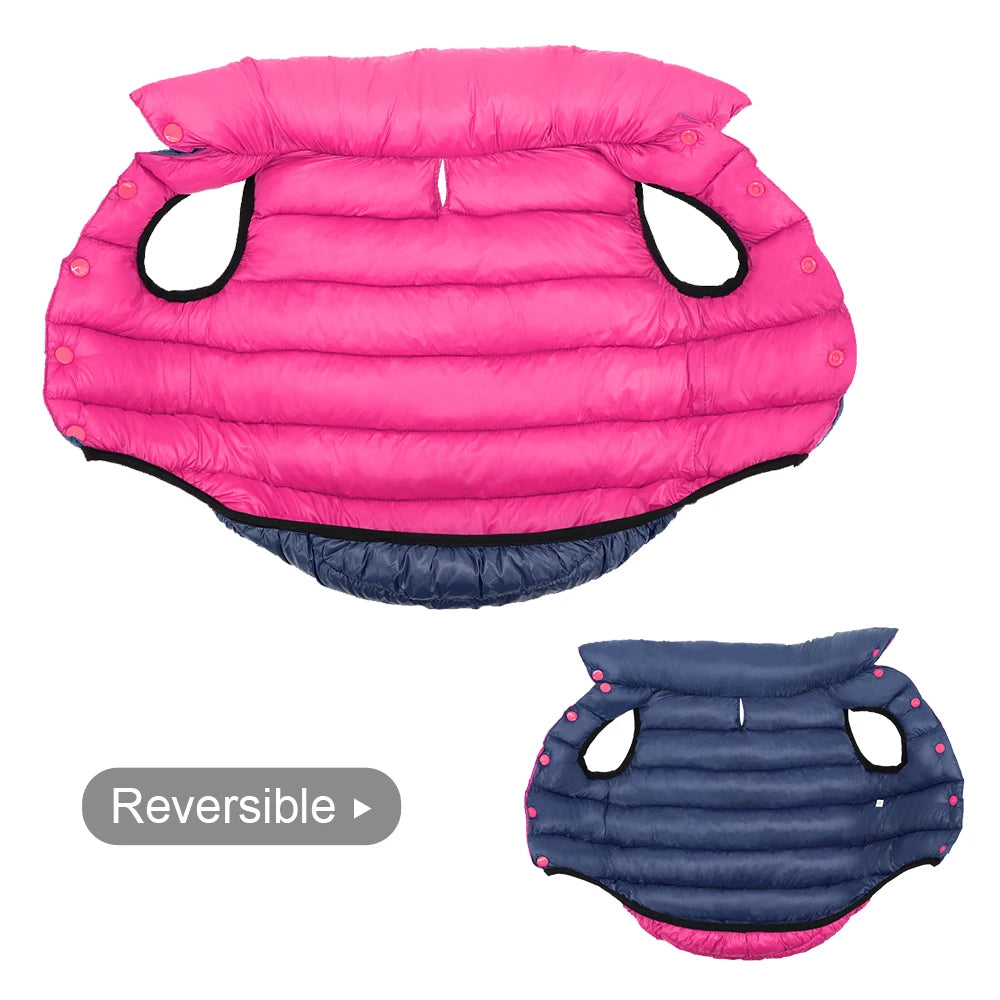 Warm Winter Dog Clothes Vest: Cozy Reversible Jacket for Your Furry Friend! - Happy Tail Center