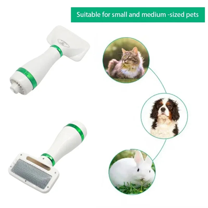 2-in-1 Pet Hair Dryer and Slicker Brush - Professional Grooming Tool for Cats and Dogs