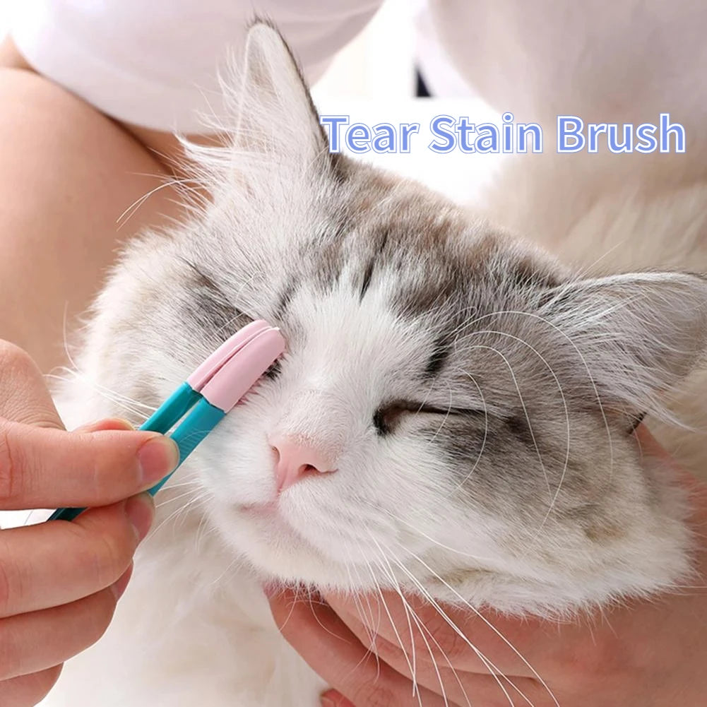 Soft Pet Eye Cleaning Brush - Tear Stain Remover for Cats and Dogs