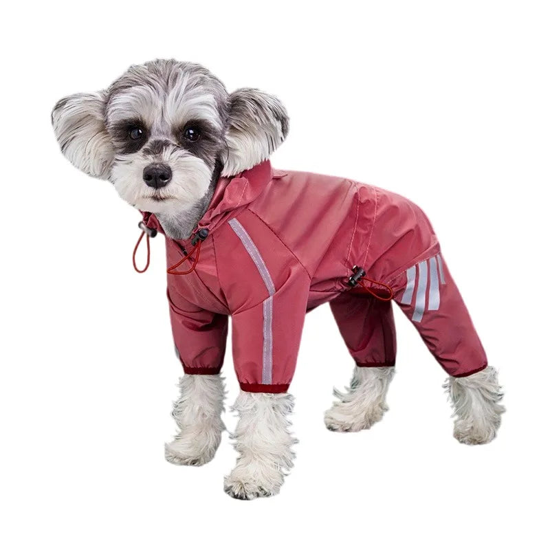 Reflective Waterproof Dog Raincoat - Small to Medium Pet Jumpsuit