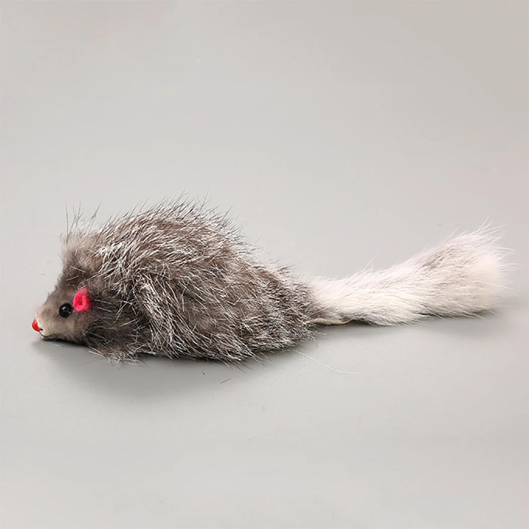 Plush Mouse Cat Toy with Long-Haired Tail | Interactive Kitten Toy for Cats