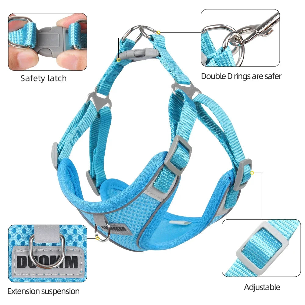 Reflective Dog Harness Leash Set | Chest Strap Vest for Small & Medium Dogs and Cats