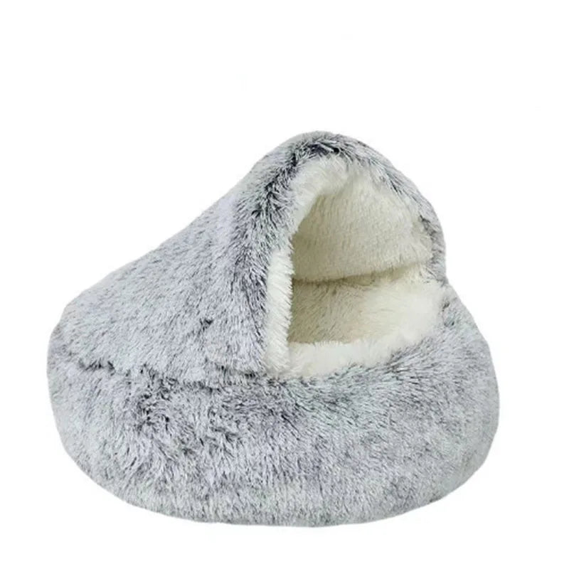 Round Cat Nest Bed | Winter Warm Sleeping Bag for Cats and Small Dogs