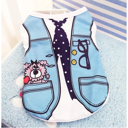 Soft Cartoon Dog Vest - Summer T-Shirt for Small Pets - View 13 - Happy Tail Center