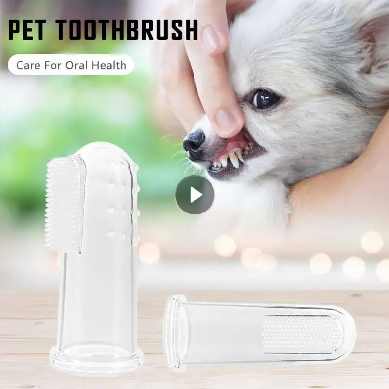 Soft Finger Toothbrush for Pets - Silica Gel Brush for Dental Care